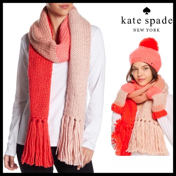 kate spade Accessories - ❗️6-HOUR SALE❗️KATE SPADE LONG FRINGE CHUNKY SCARF